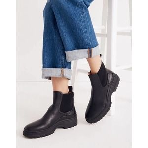 NWB New Madewell The Dani Chelsea Lugsole Slip On Boots Black Women's Size 8M